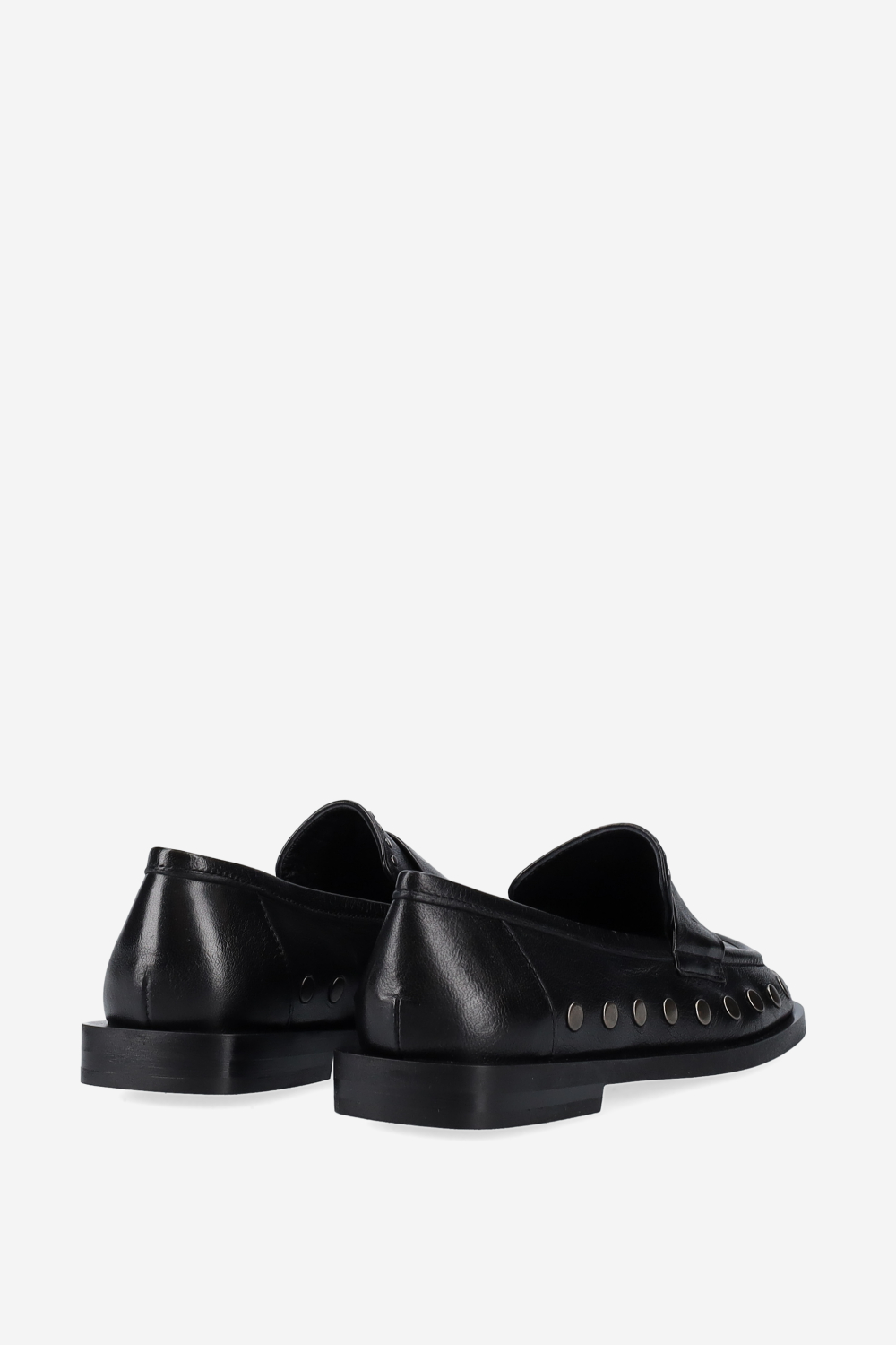 Studded leather loafers