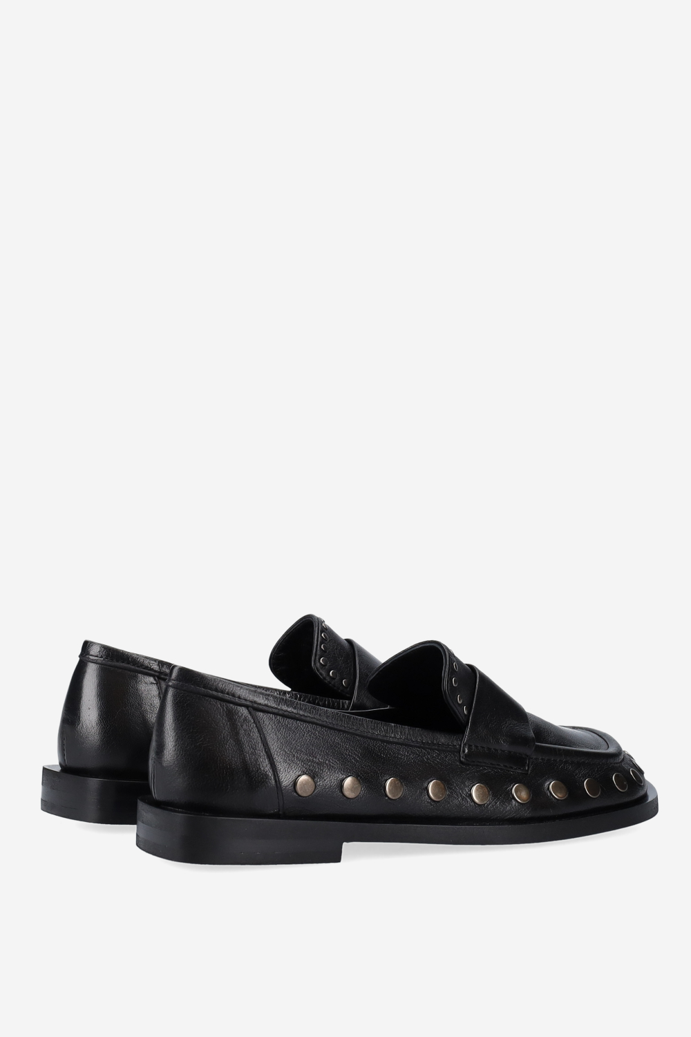 Studded leather loafers