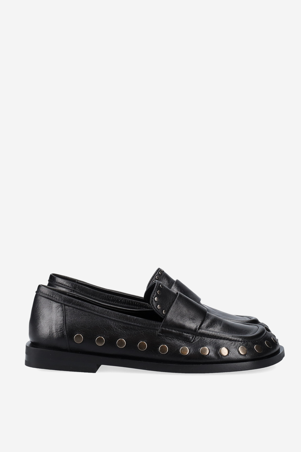 Studded leather loafers