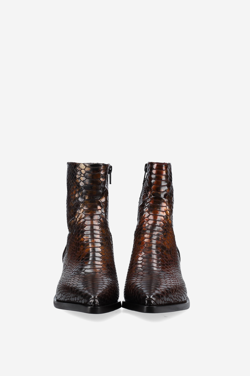 Croco leather ankle boots