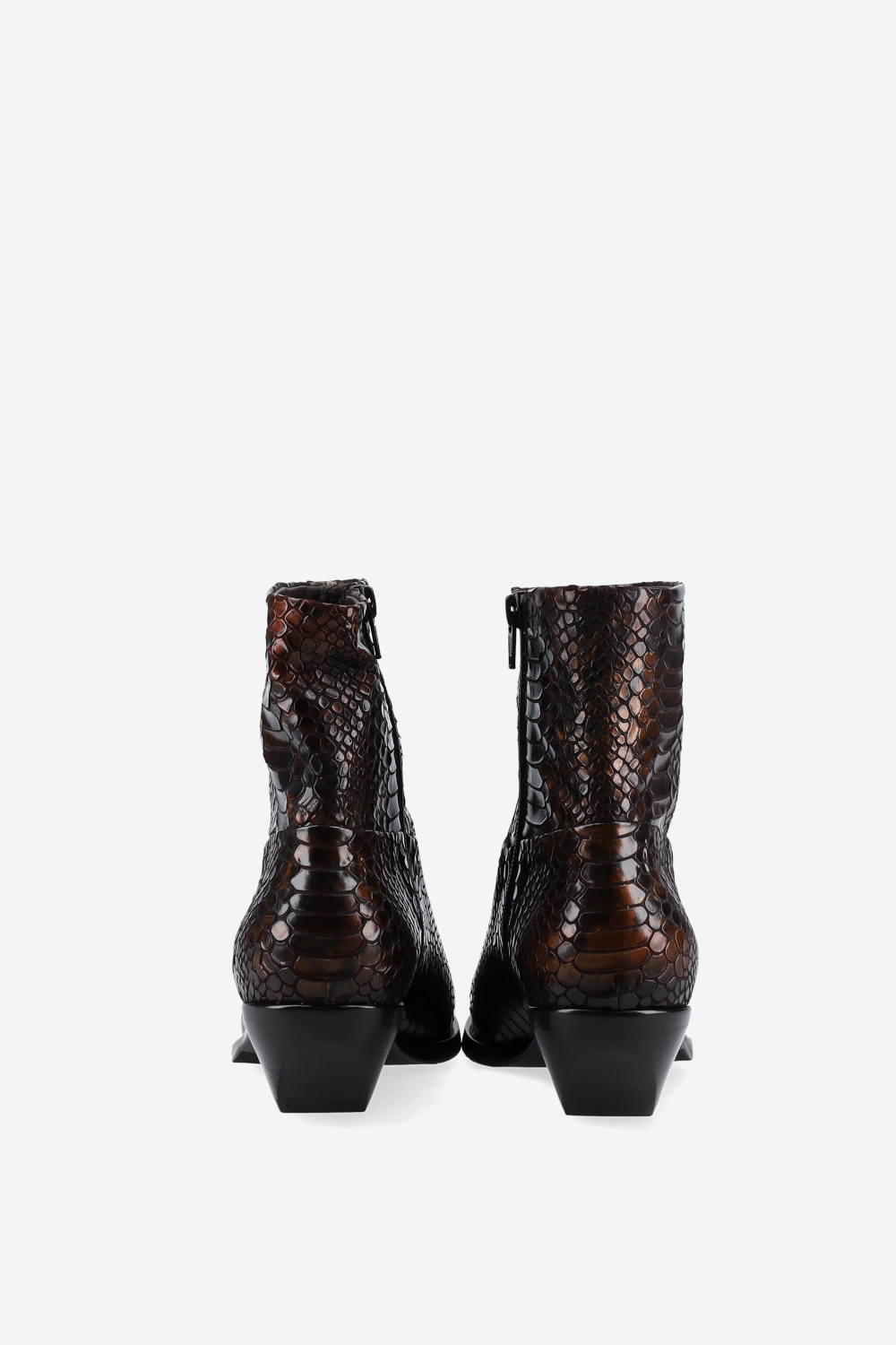 Croco leather ankle boots