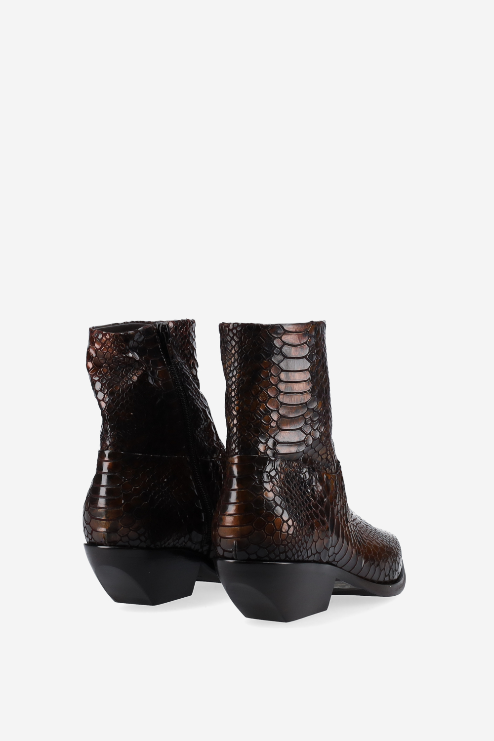 Croco leather ankle boots