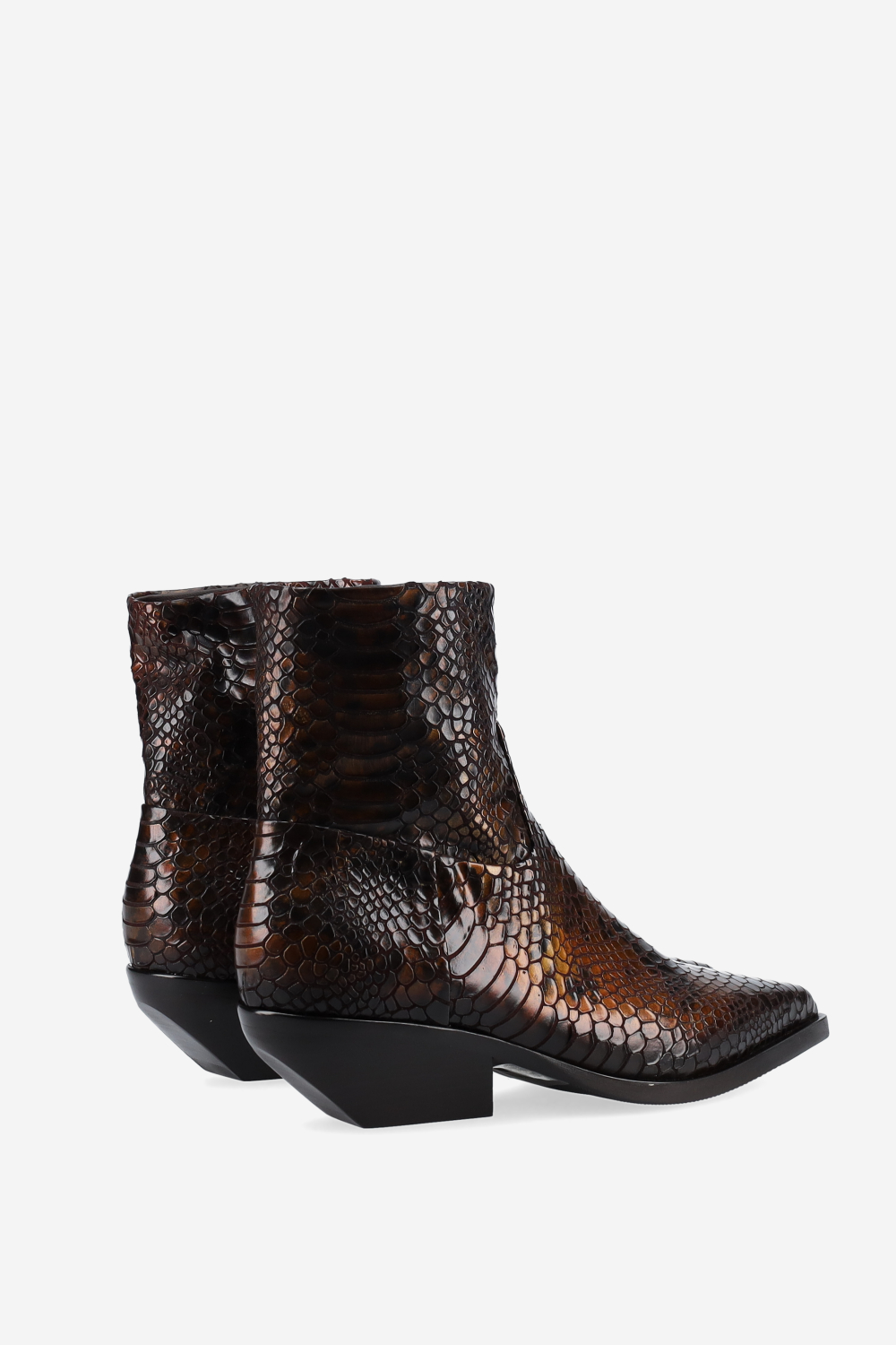 Croco leather ankle boots