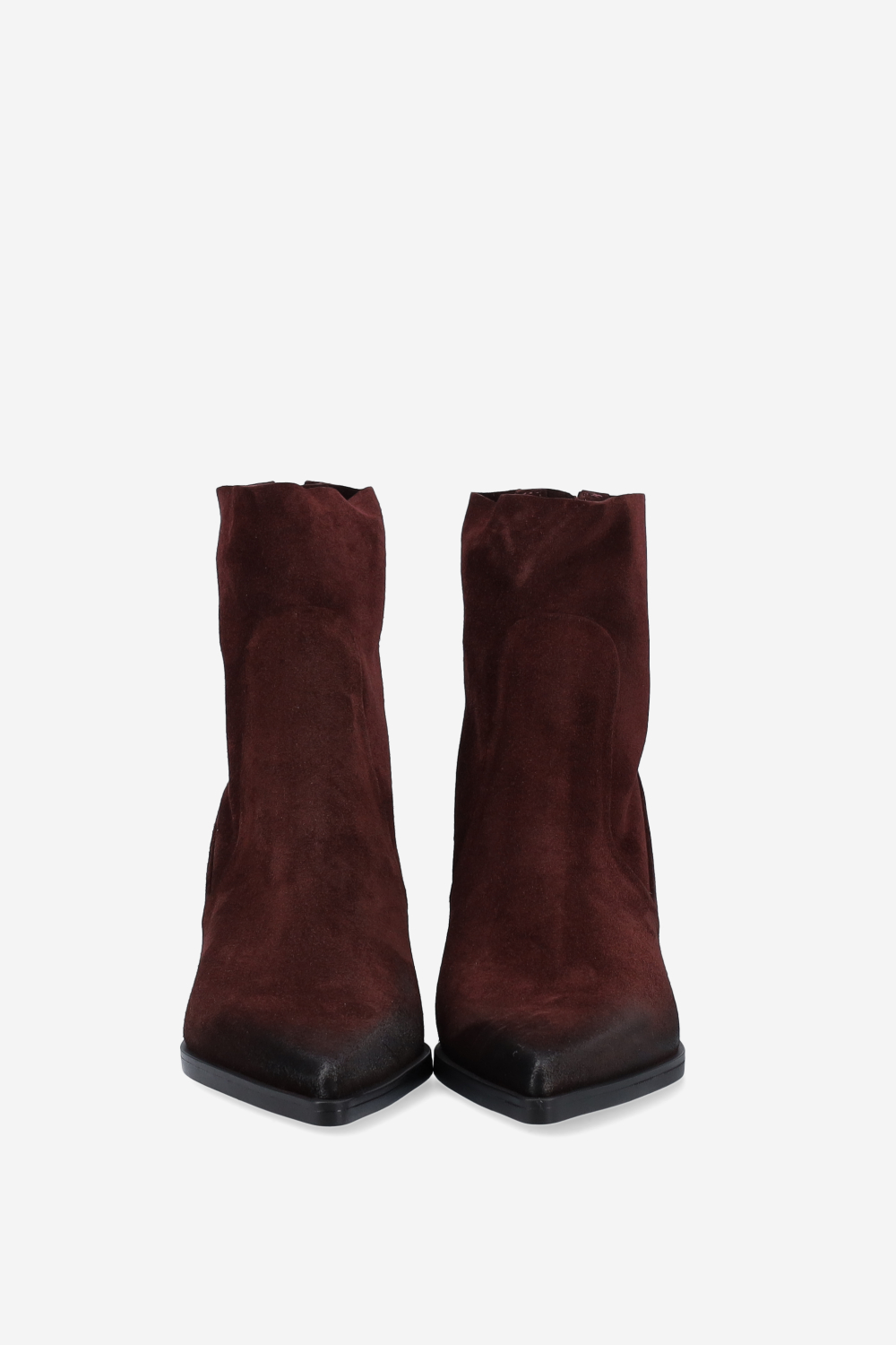 Pointed-toe suede ankle boots