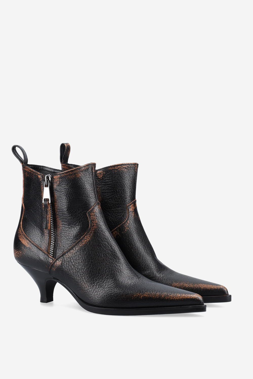 Vintage pointed-toe leather boots