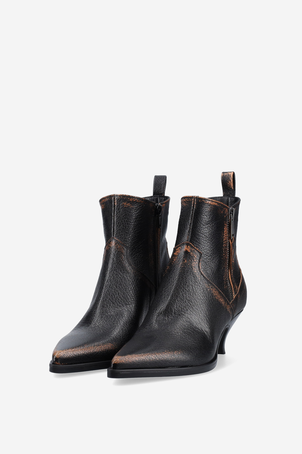 Vintage pointed-toe leather boots