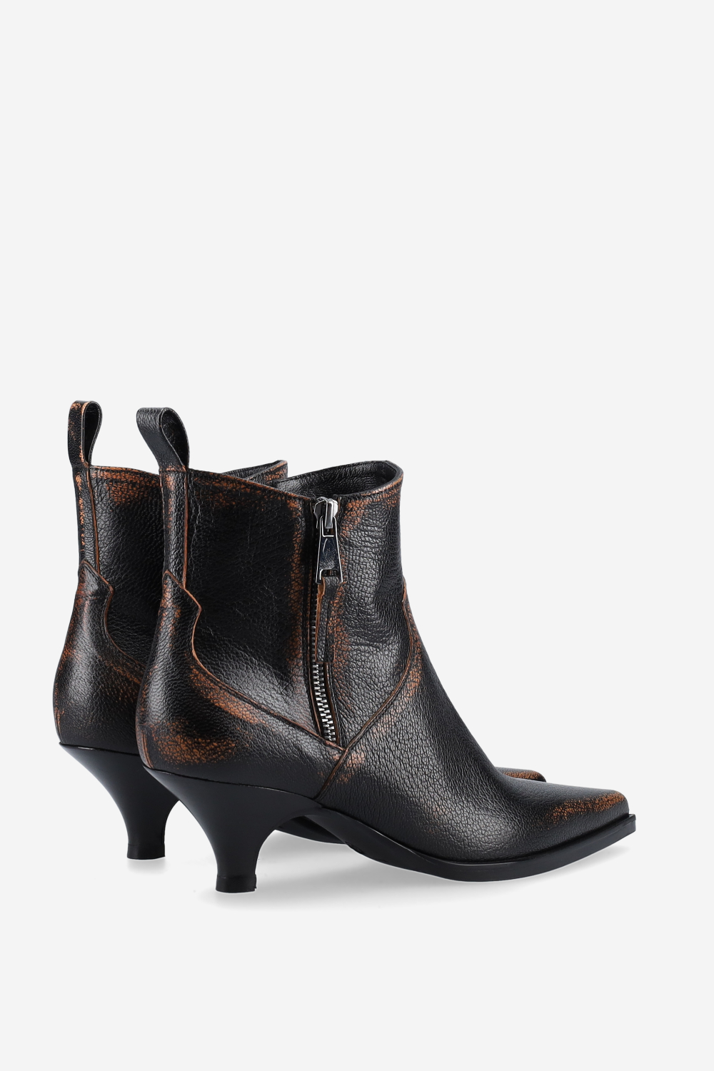 Vintage pointed-toe leather boots