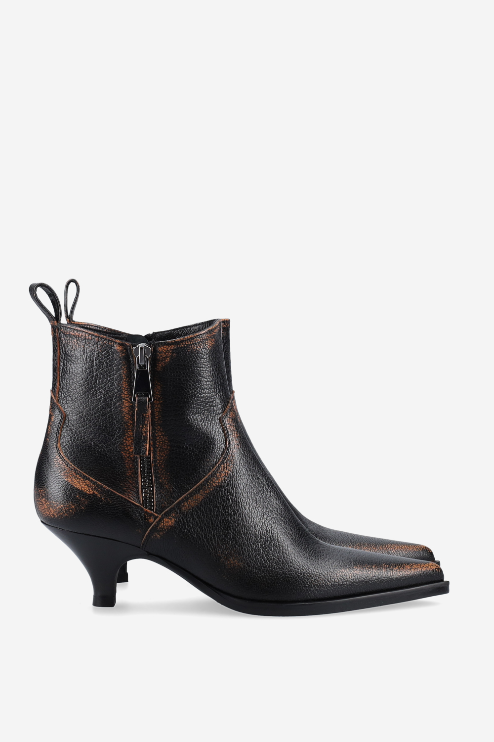 Vintage pointed-toe leather boots