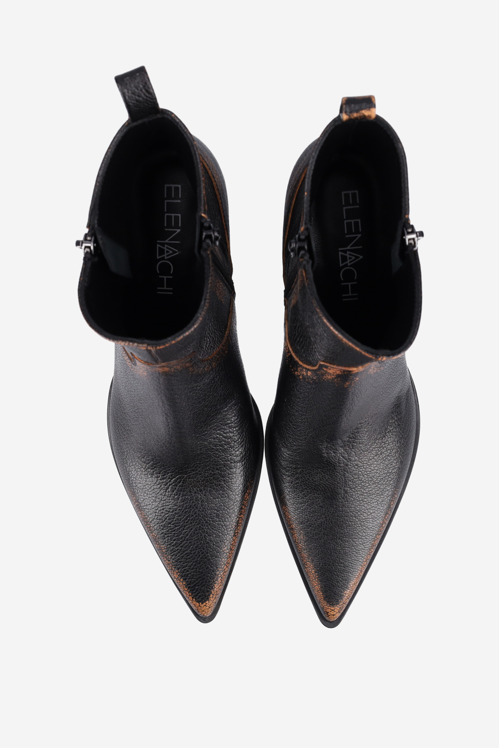 Vintage pointed-toe leather boots - Mayke