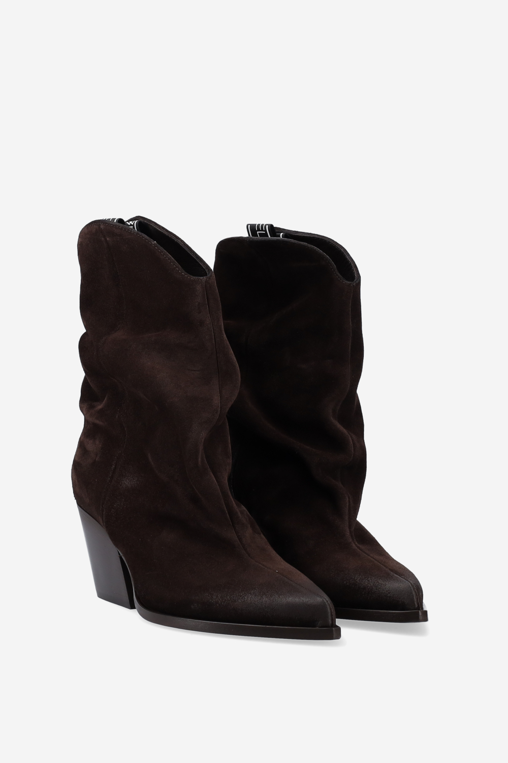 Pointed-toe suede ankle boots