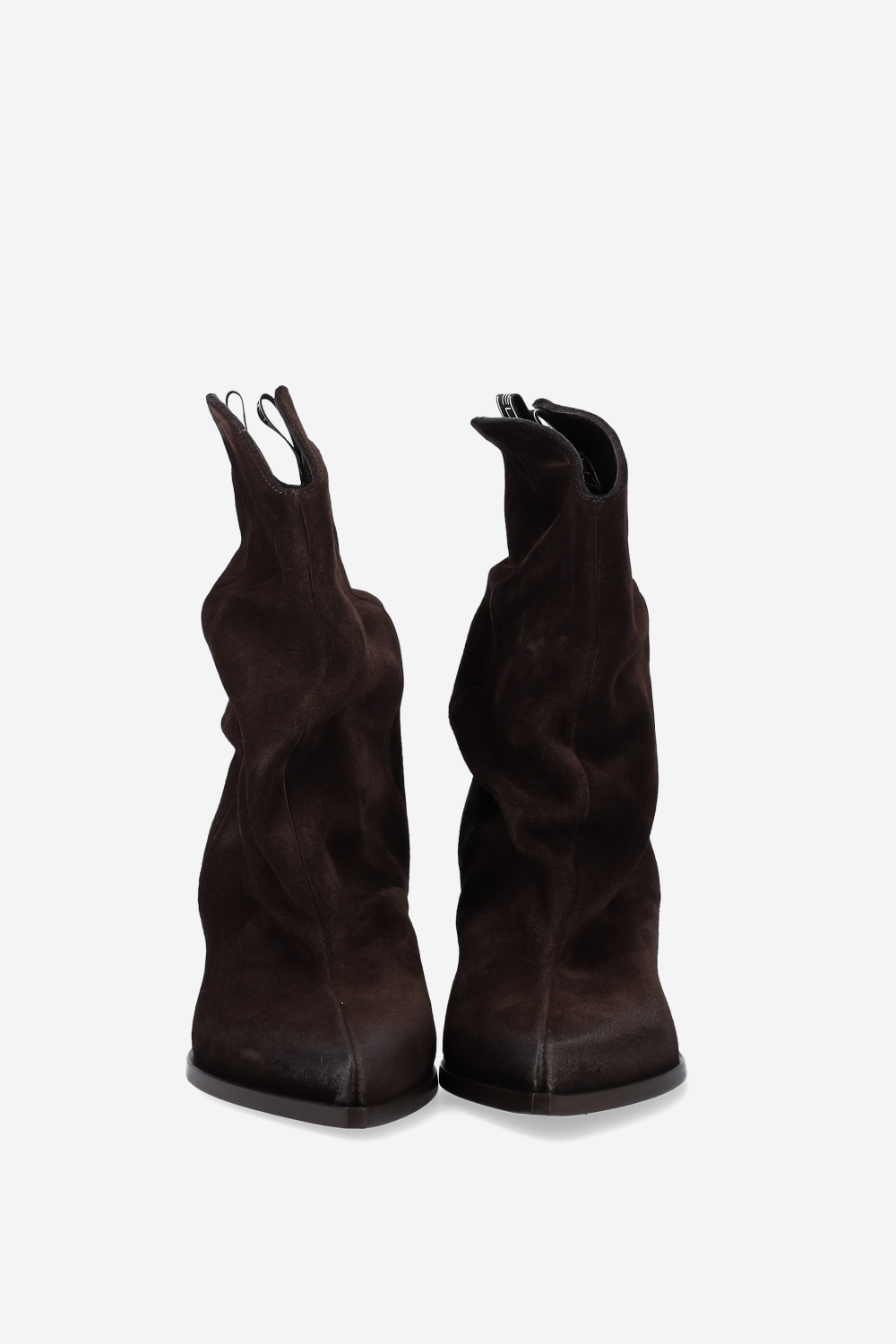 Pointed-toe suede ankle boots