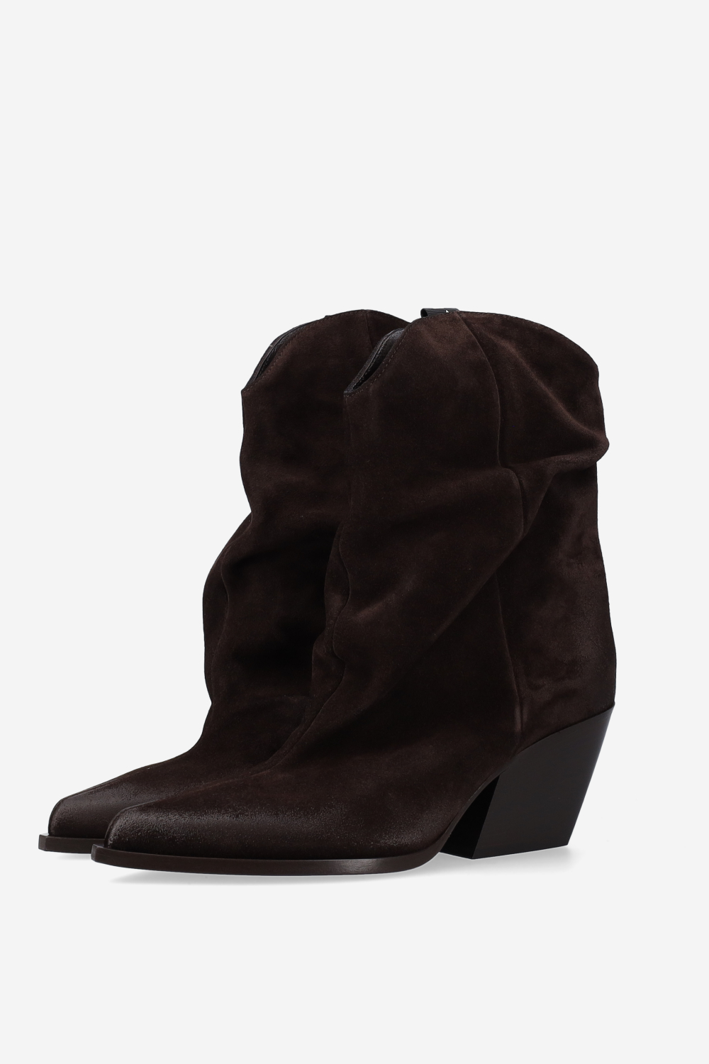 Pointed-toe suede ankle boots