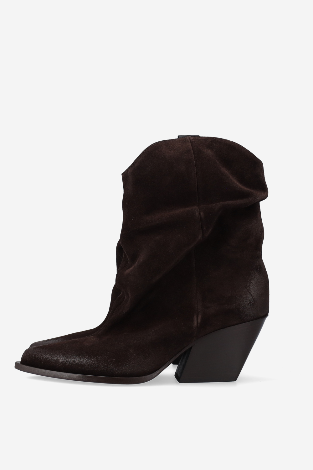 Pointed-toe suede ankle boots