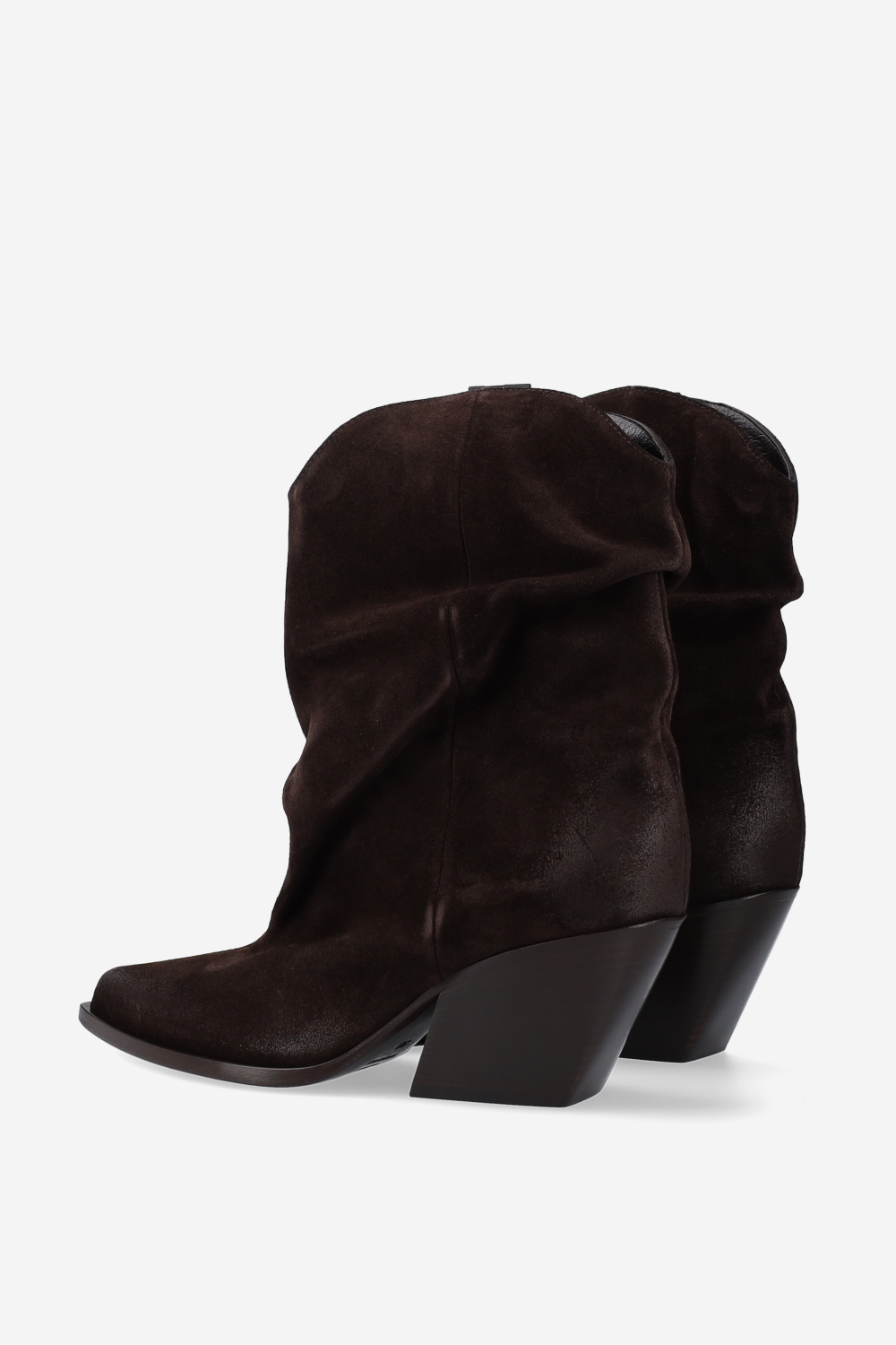 Pointed-toe suede ankle boots