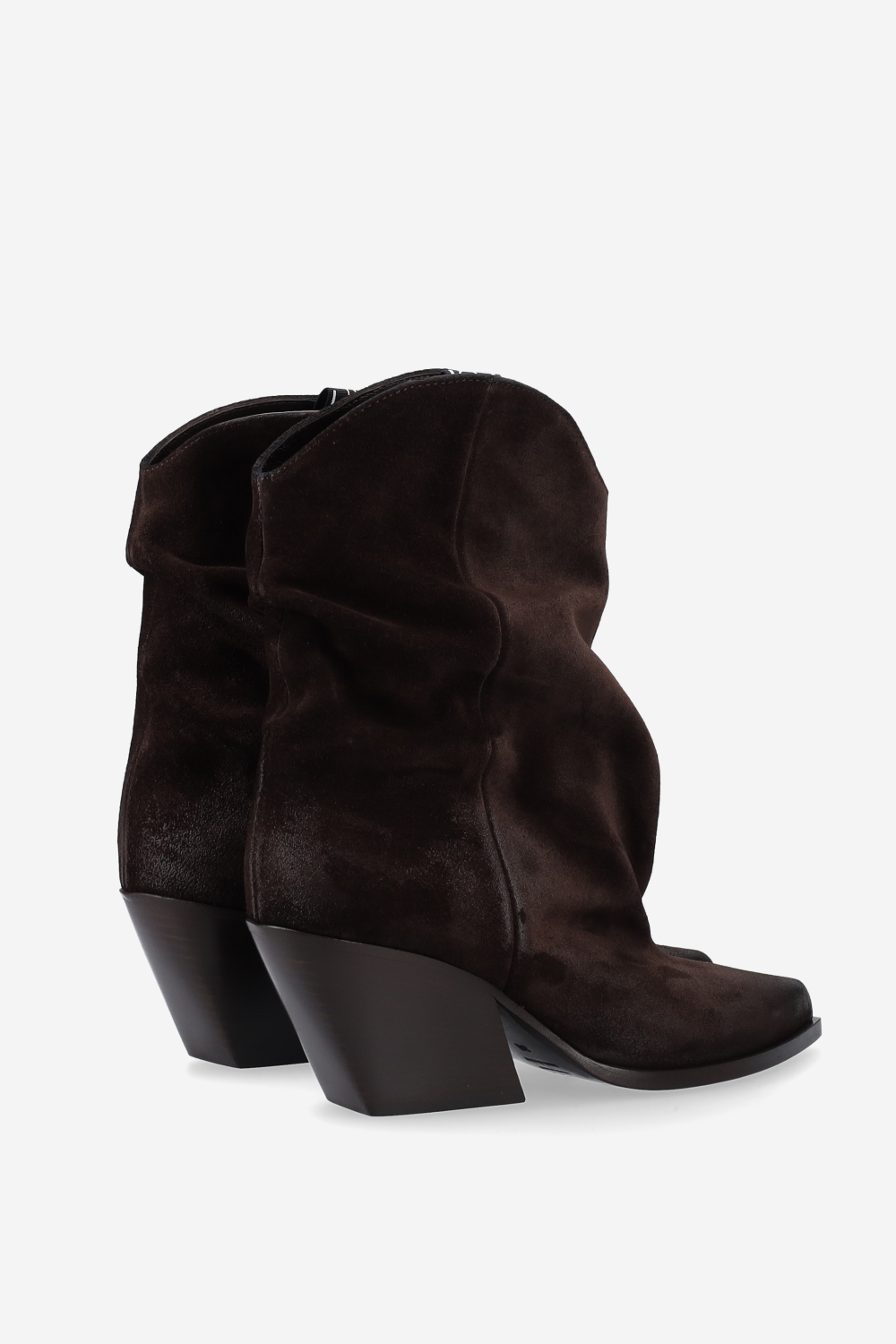 Pointed-toe suede ankle boots