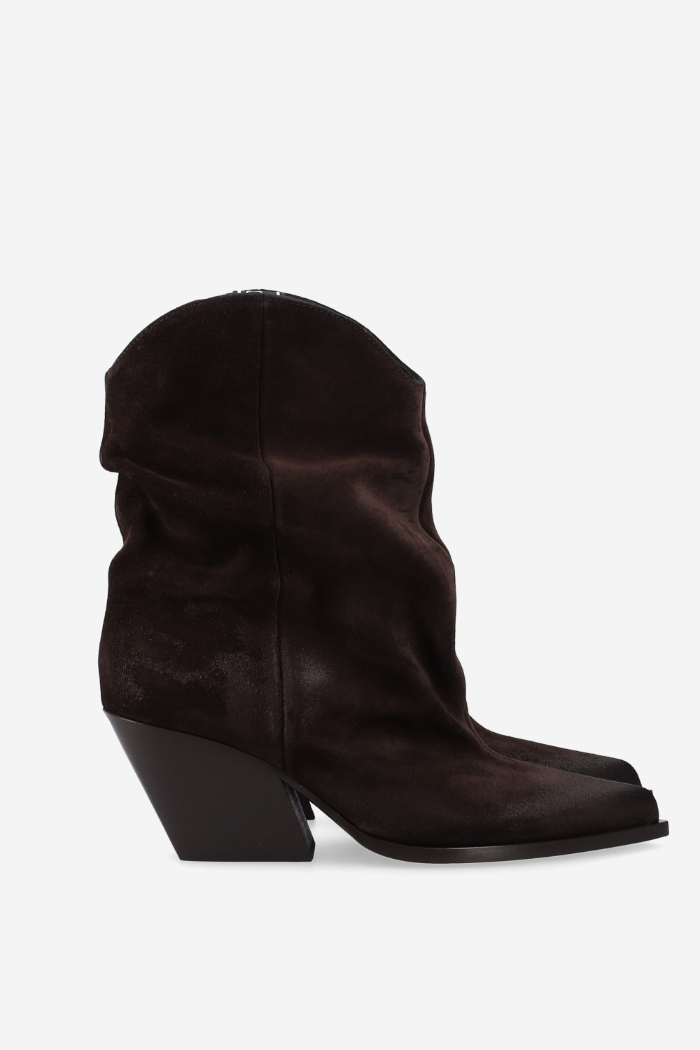 Pointed-toe suede ankle boots