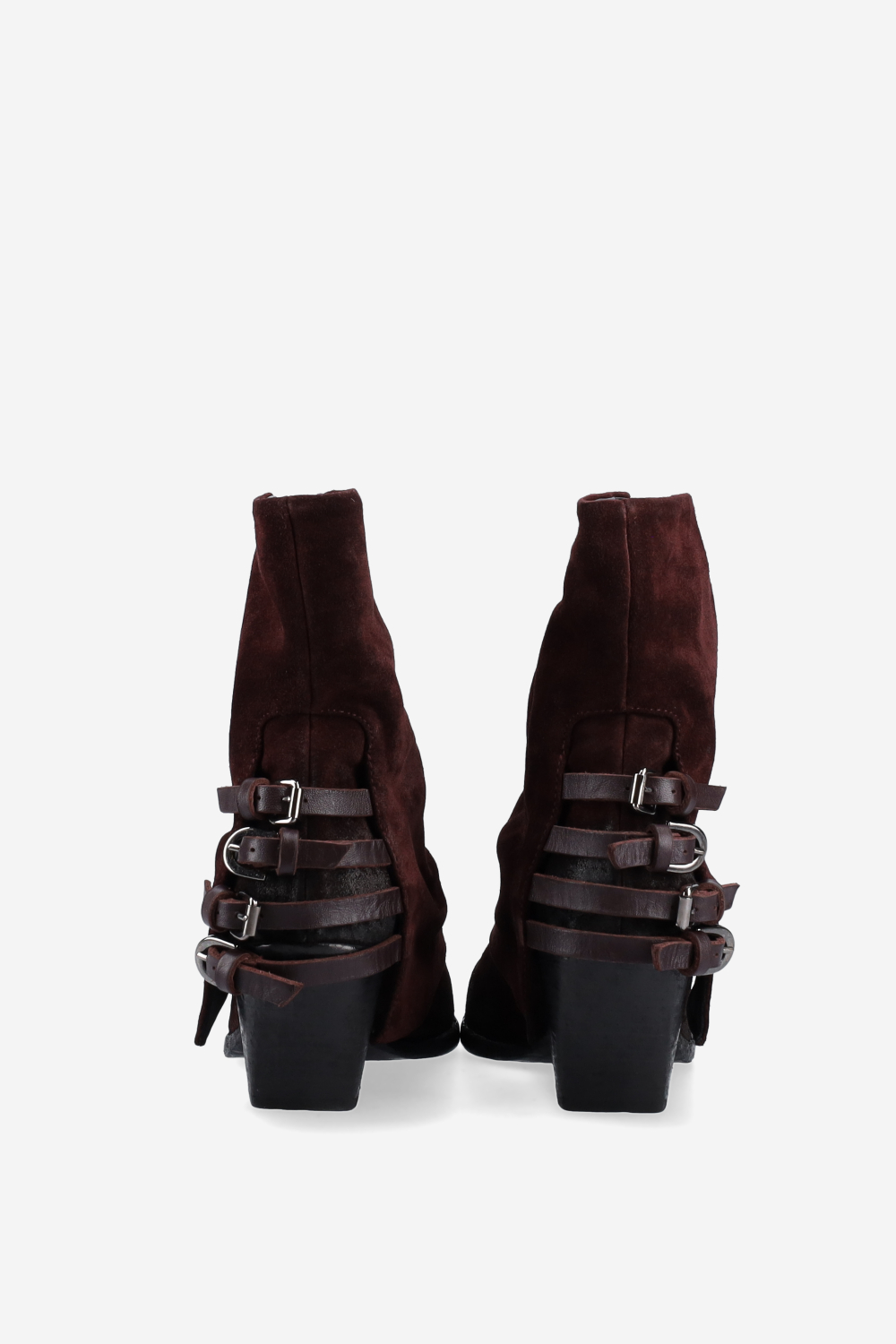 Fold-over pointed-toe suede boots
