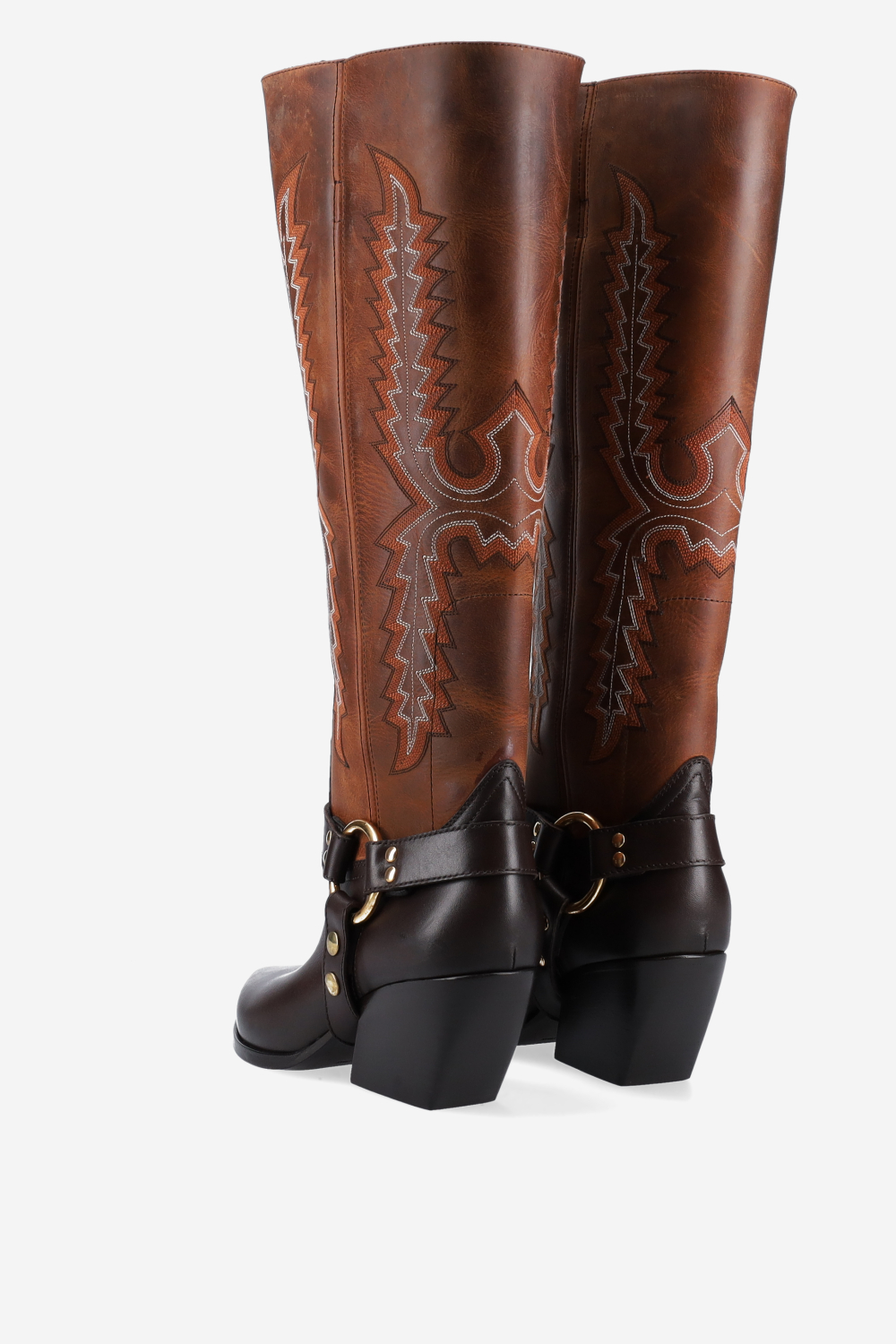 Embroidered leather boots