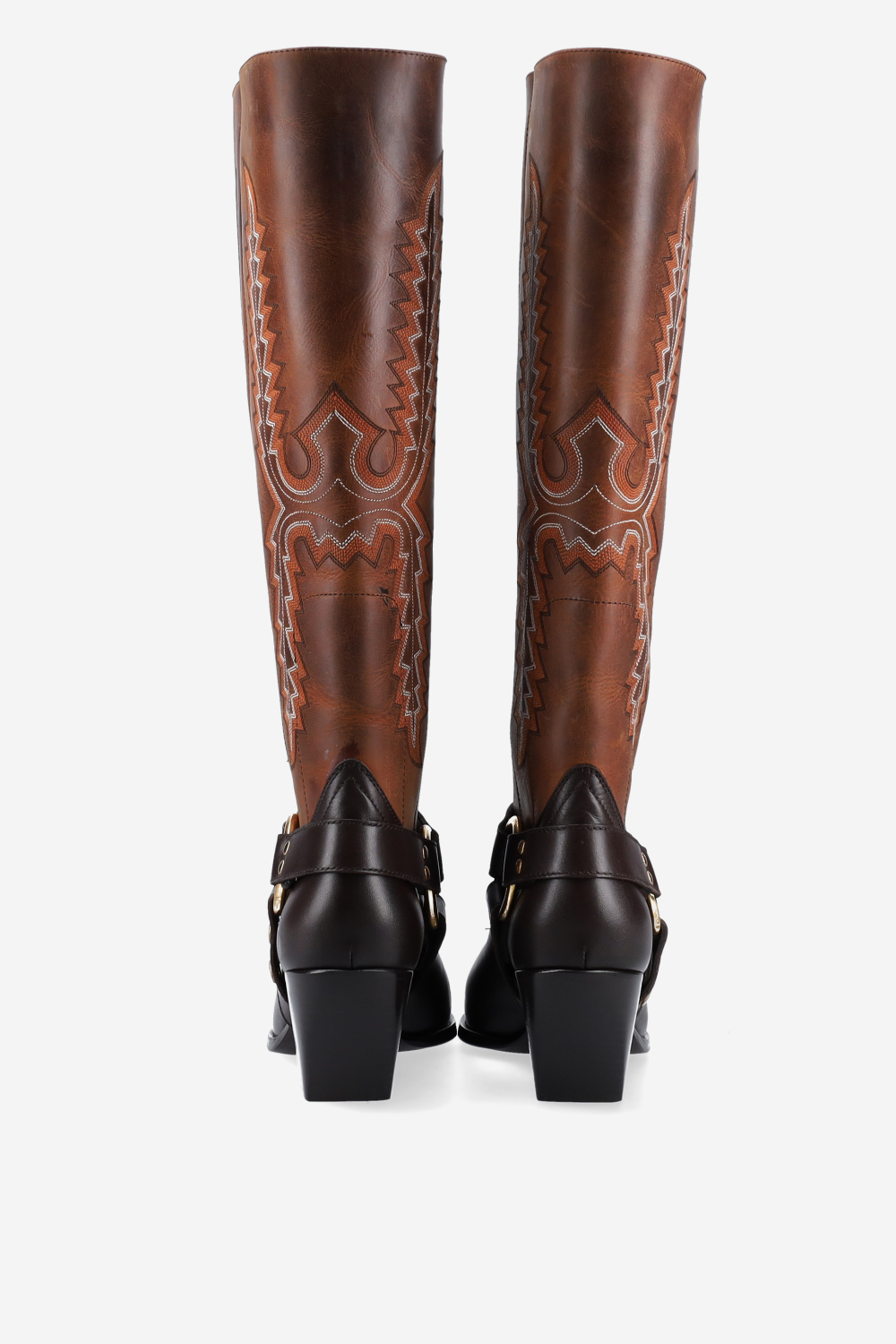 Embroidered leather boots