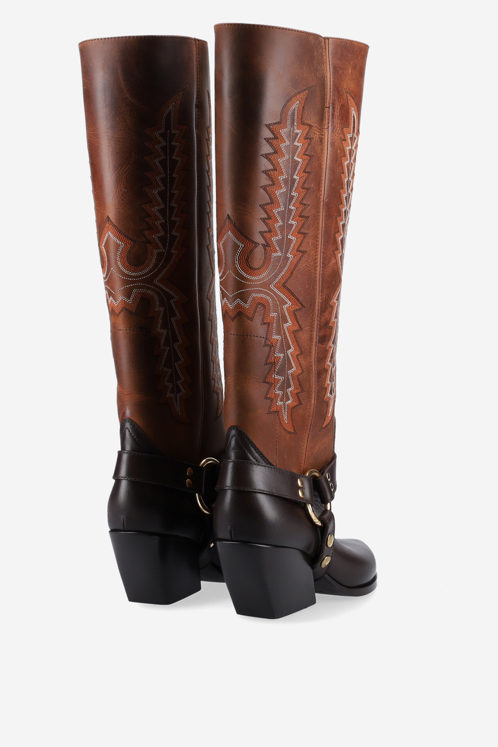 Embroidered leather boots