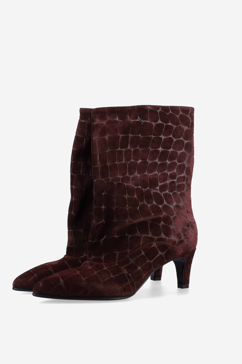 Croco suede boots