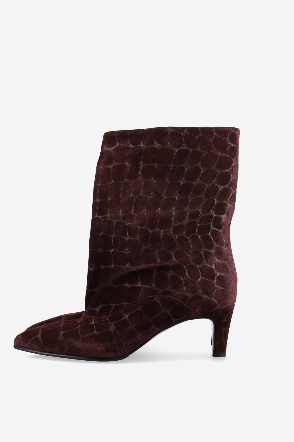 Croco suede boots