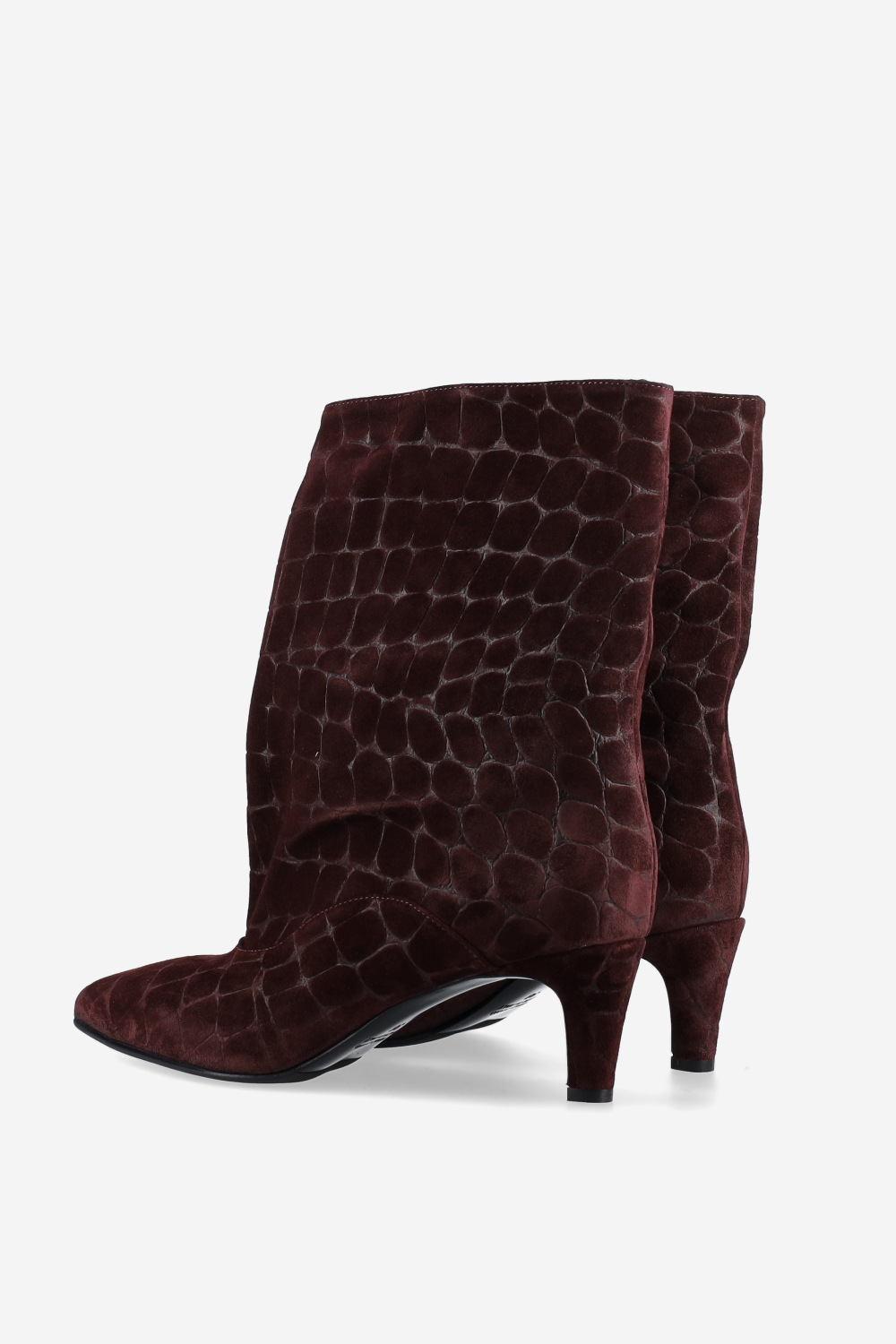 Croco suede boots