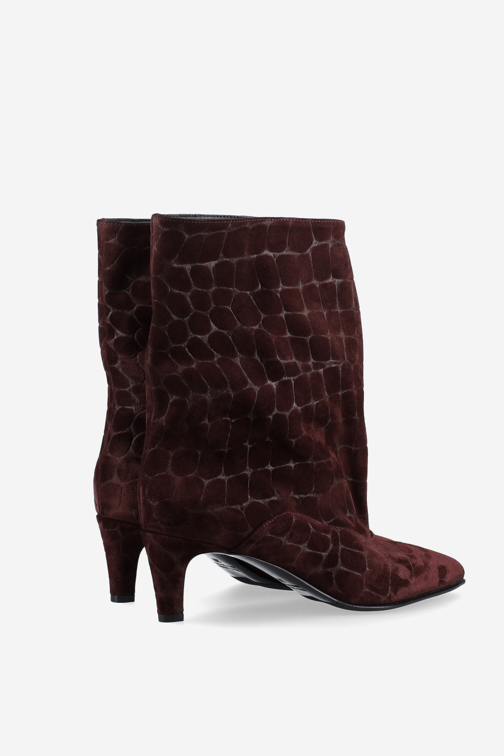 Croco suede boots