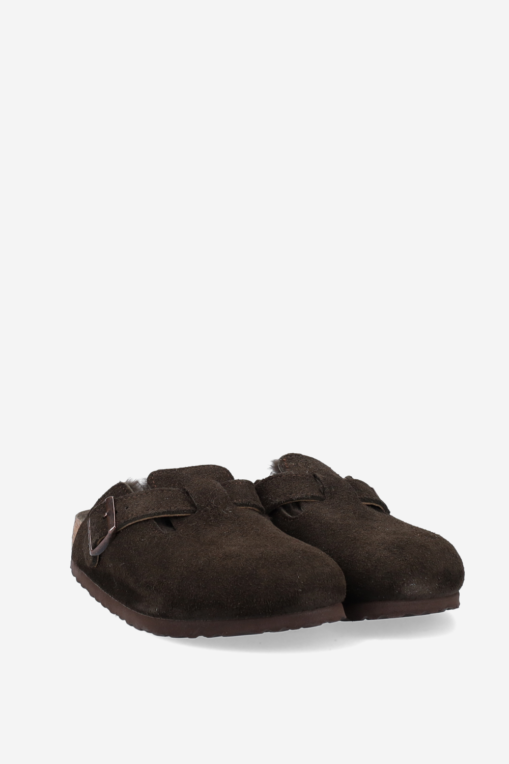 Boston shearling suede mules