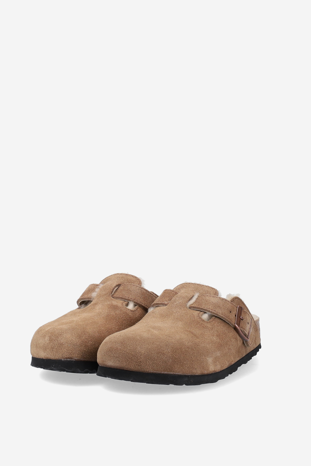 Boston shearling suede mules
