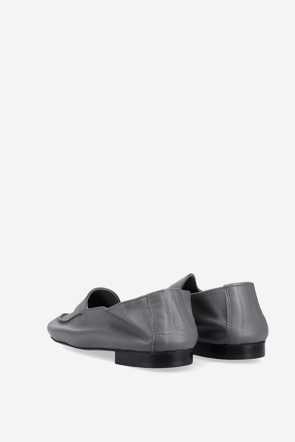 Logo embroidered leather loafers