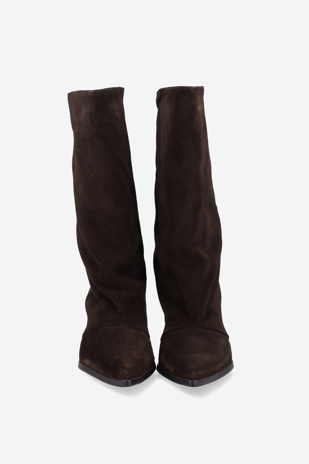 Pointed-toe suede boots