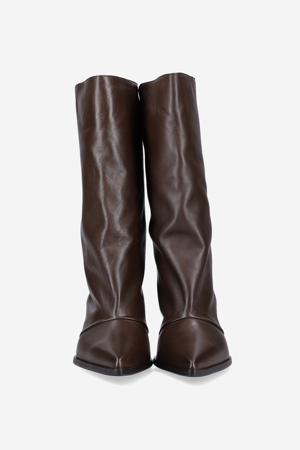 Pointed-toe leather boots