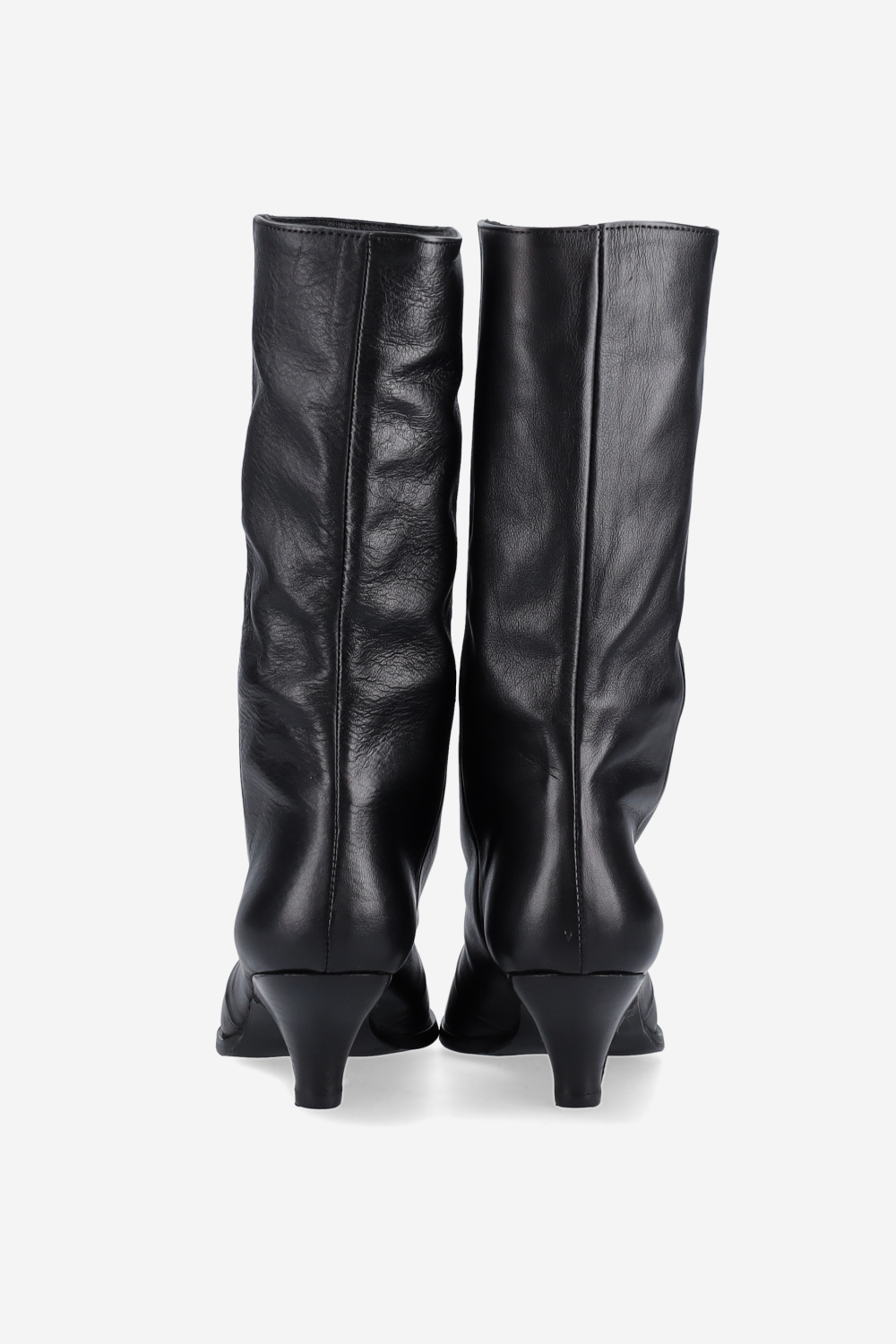 Pointed-toe leather boots