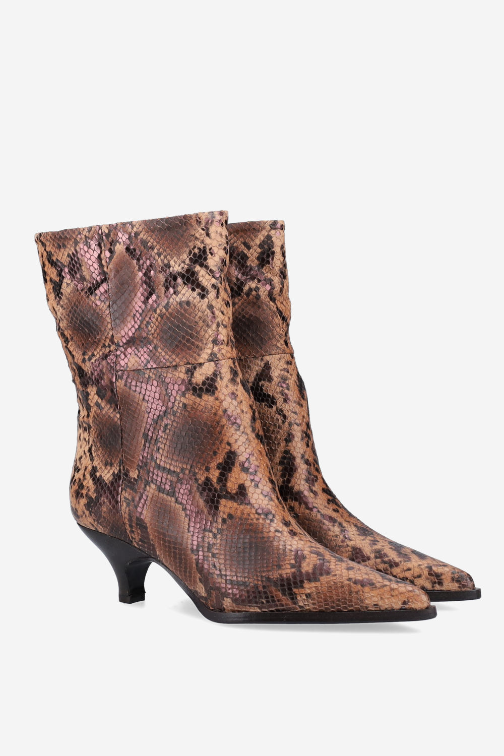 Pitone leather ankle boots