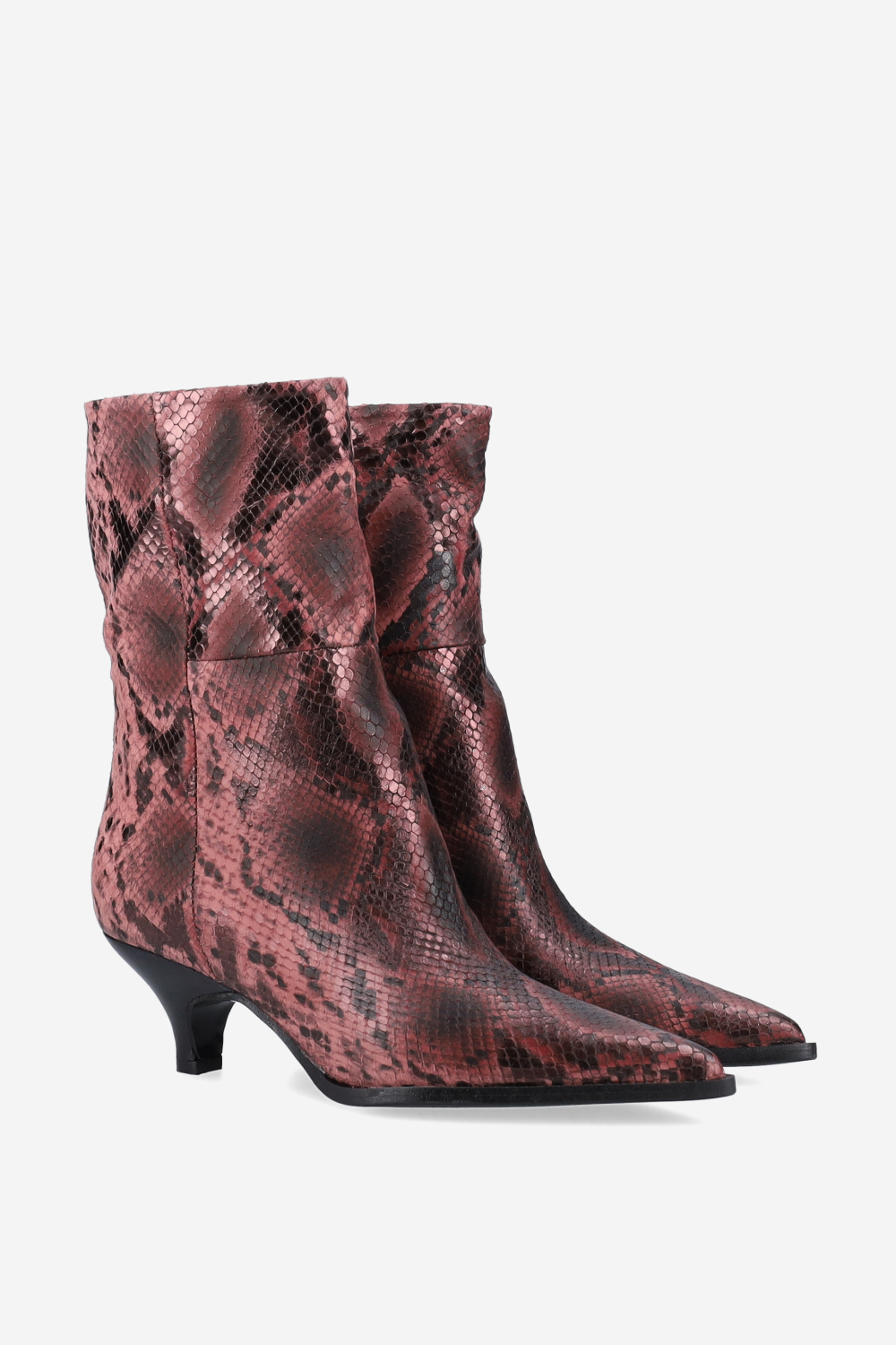 Pitone leather ankle boots