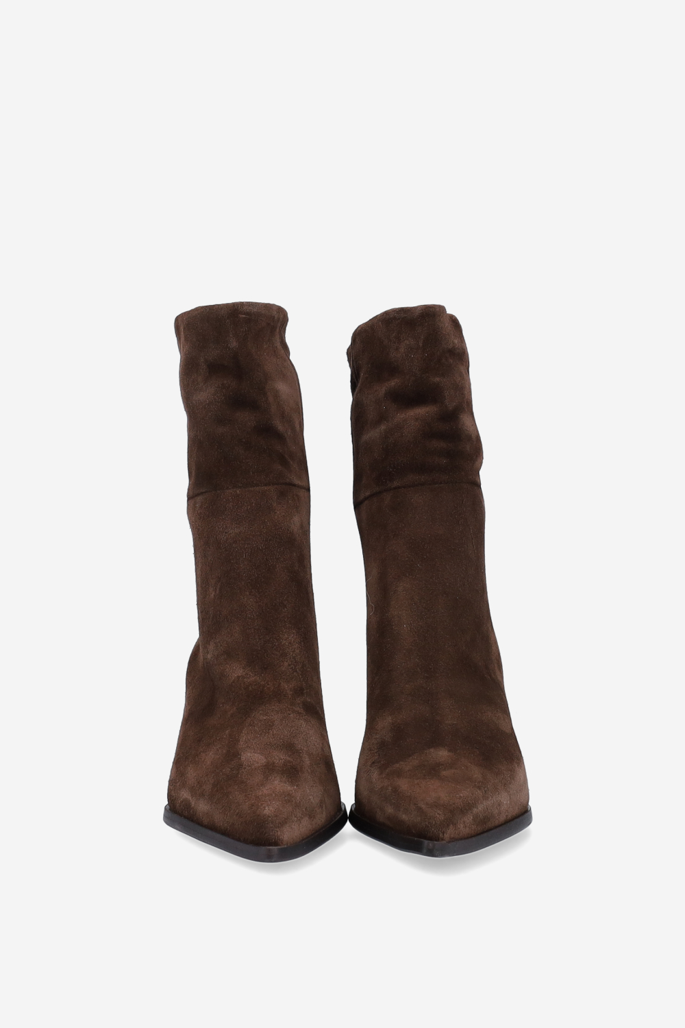 Pointed-toe suede ankle boots