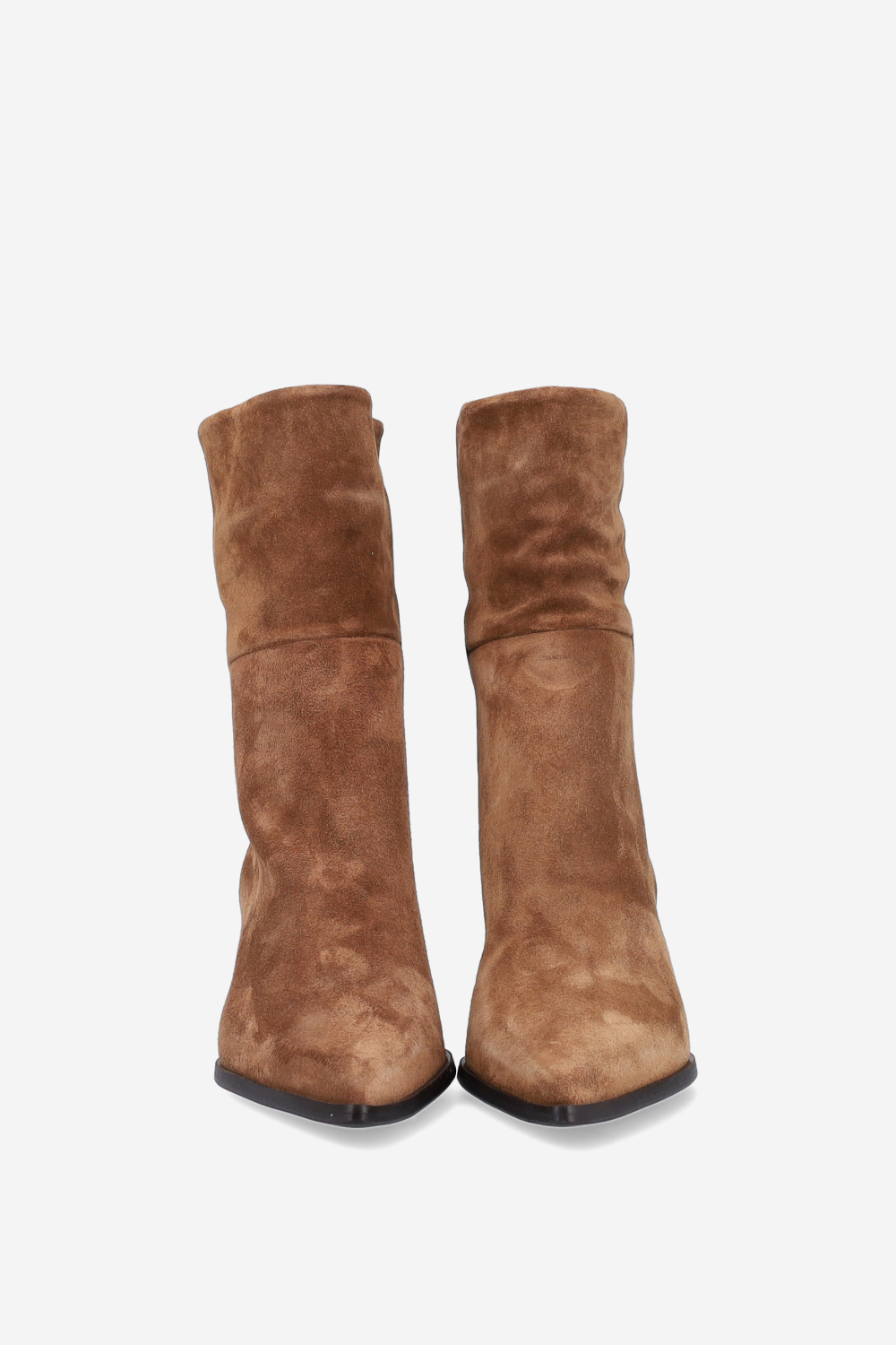 Pointed-toe suede ankle boots