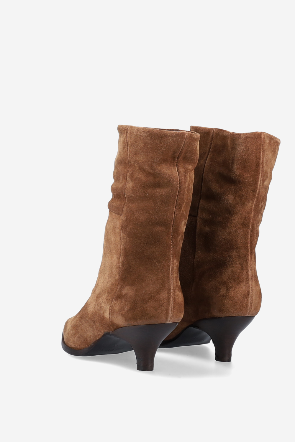 Pointed-toe suede ankle boots