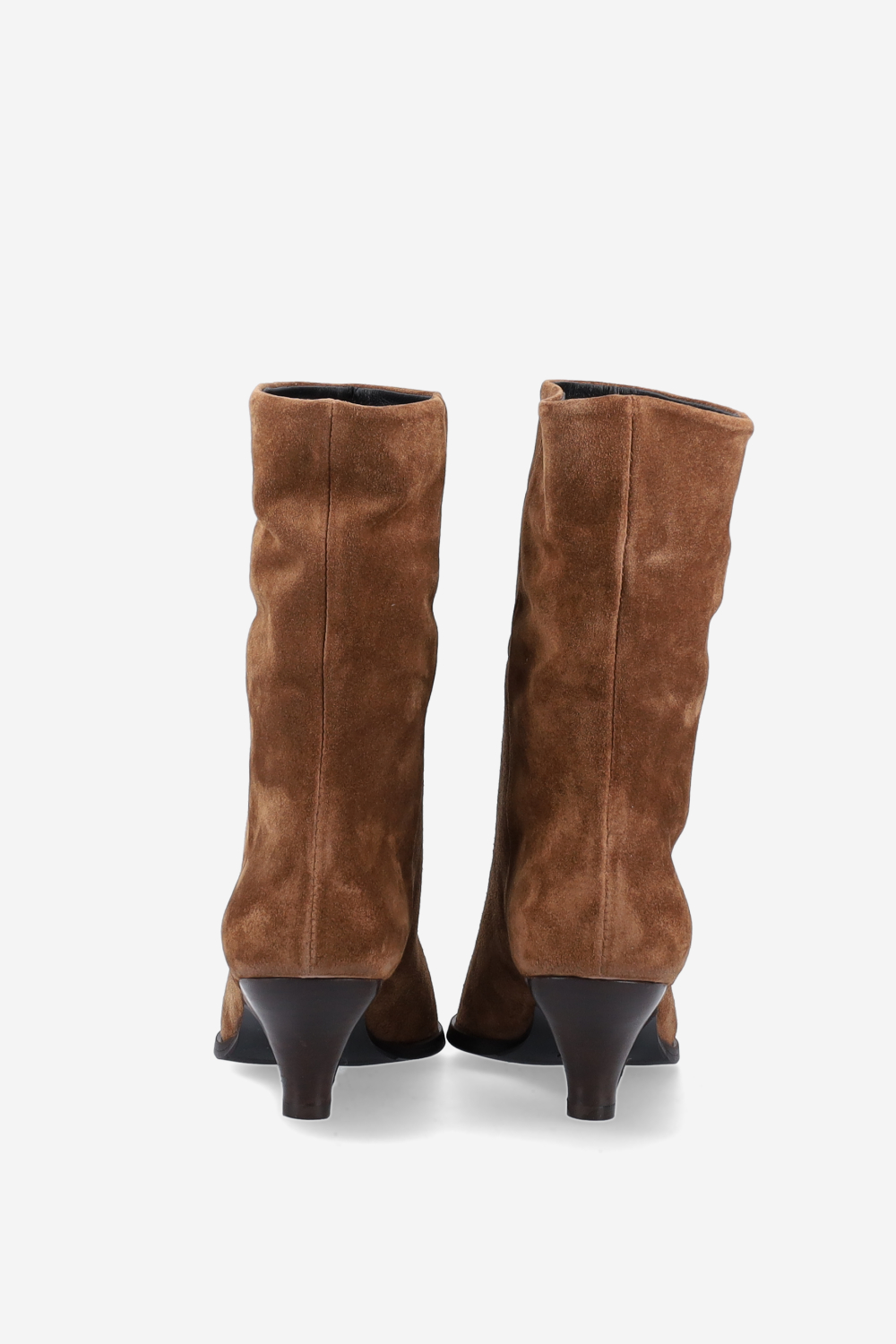 Pointed-toe suede ankle boots