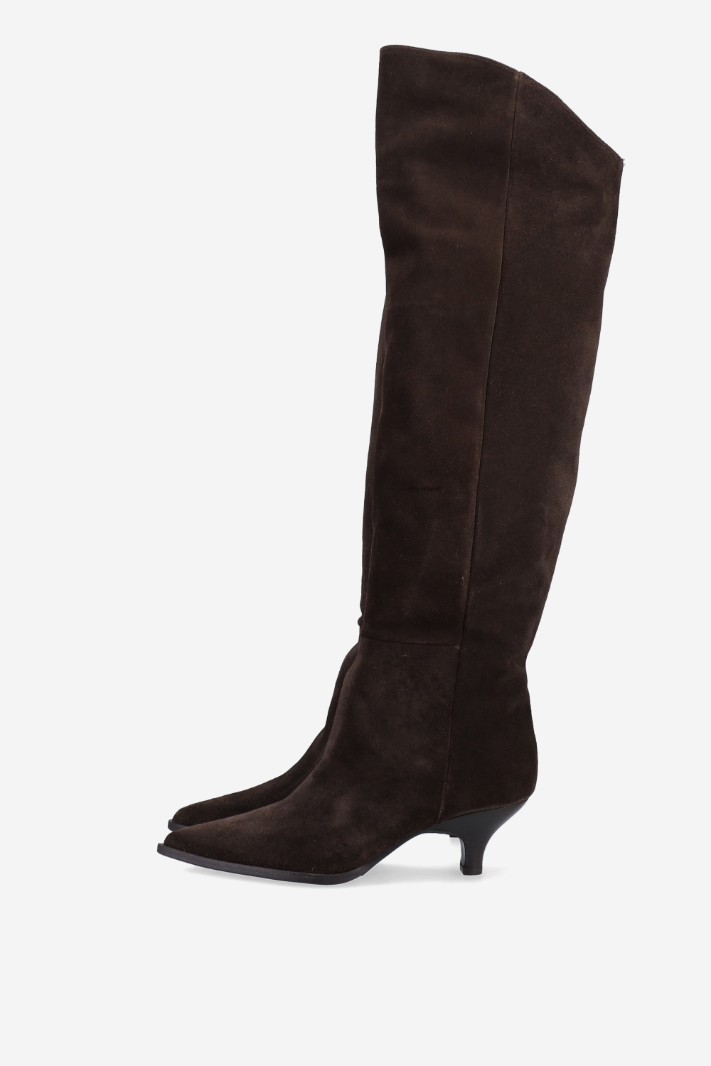 Pointed-toe suede boots