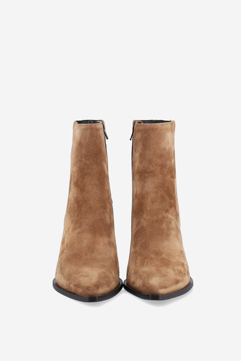 Zipped suede ankle boots