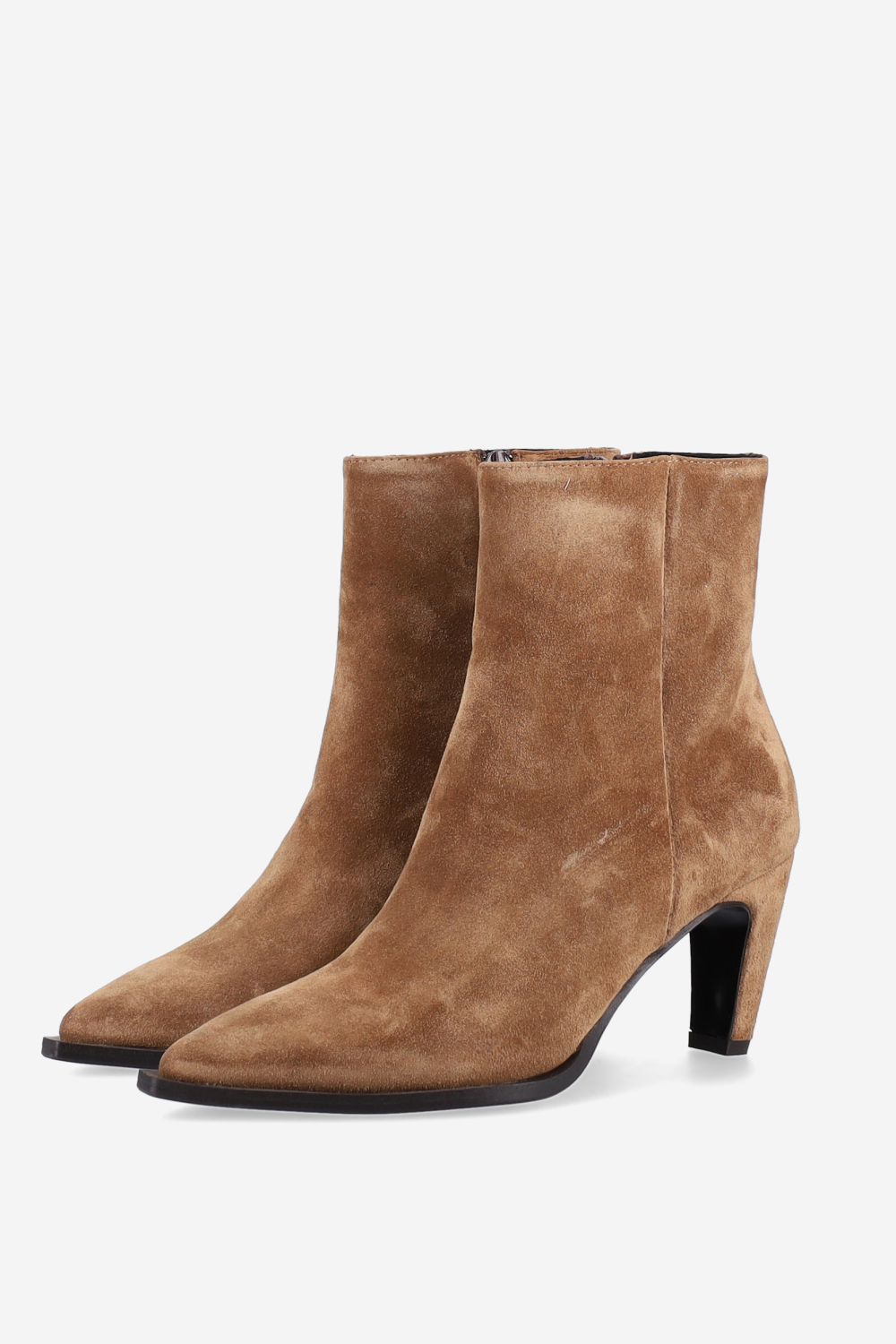 Zipped suede ankle boots