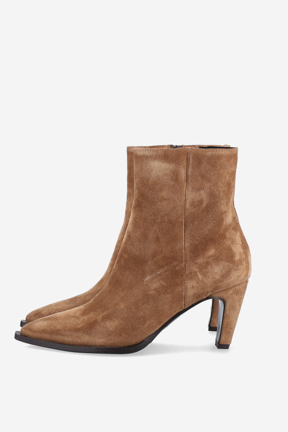 Zipped suede ankle boots