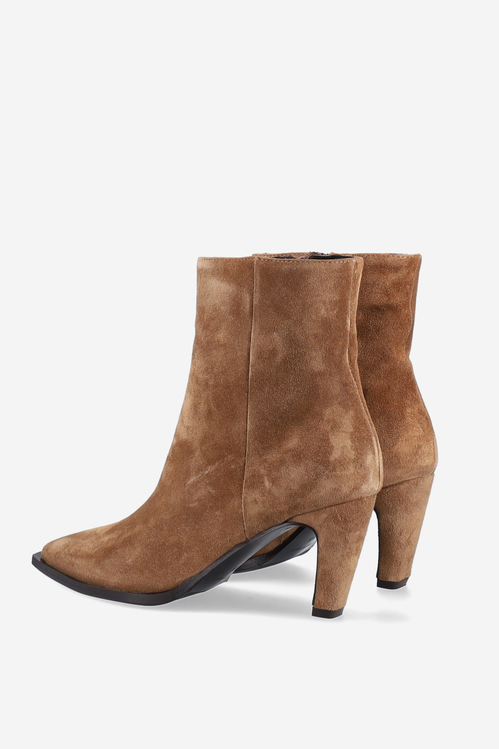 Zipped suede ankle boots
