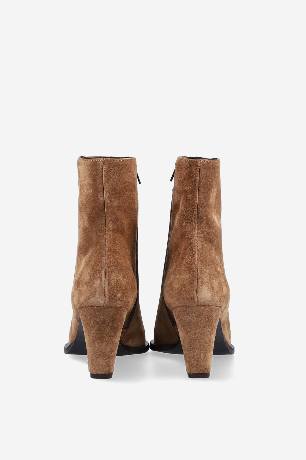 Zipped suede ankle boots