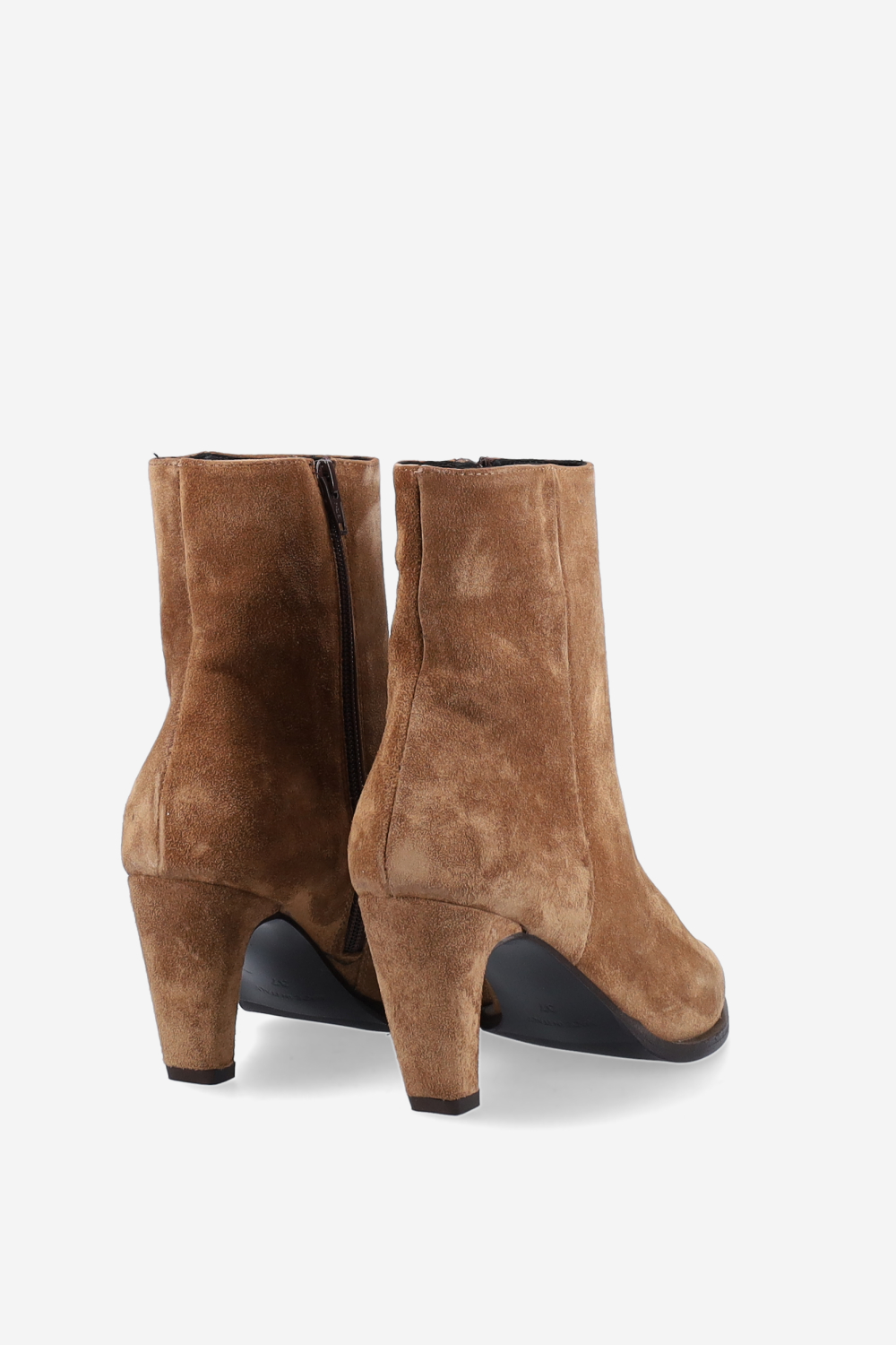 Zipped suede ankle boots