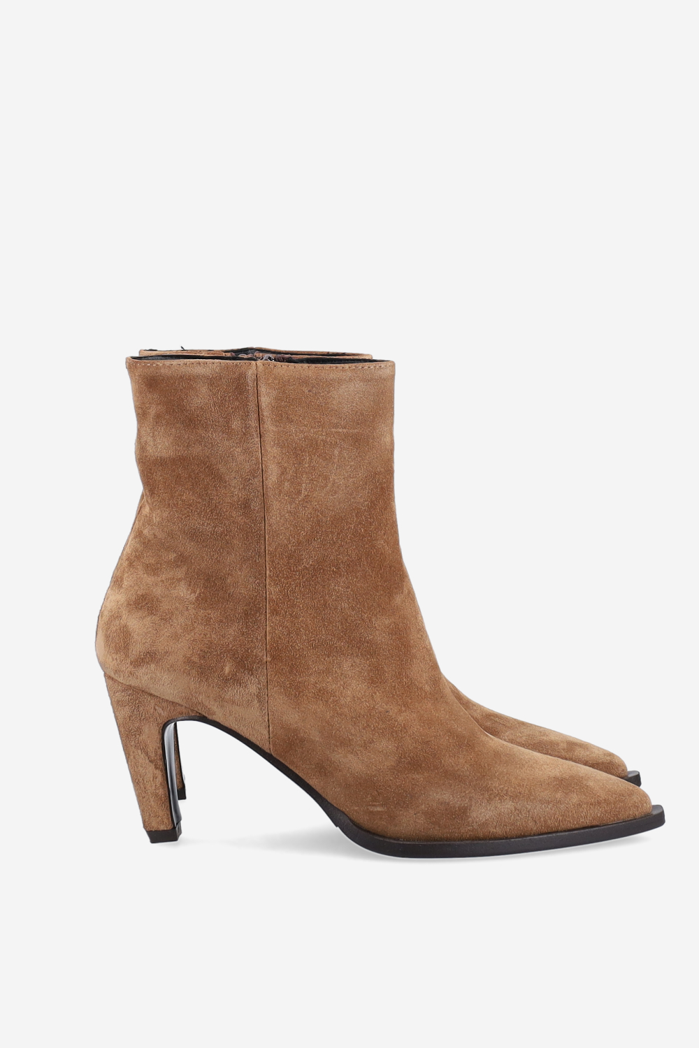 Zipped suede ankle boots