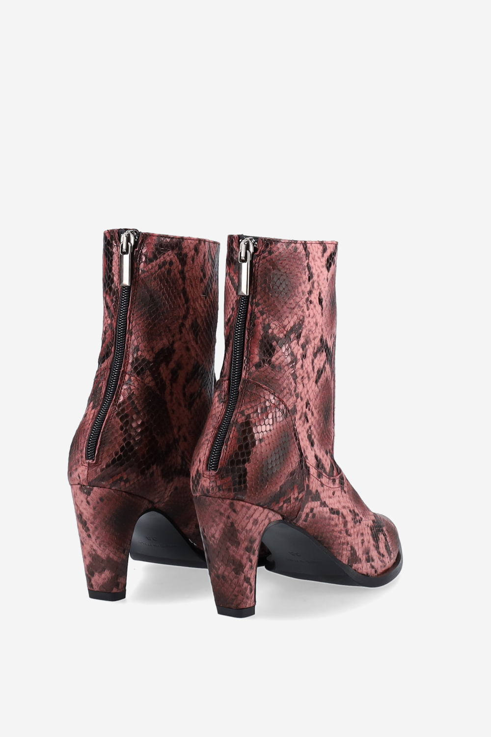 Pitone leather ankle boots