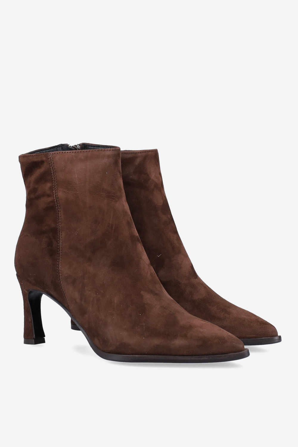 Zipped suede ankle boots
